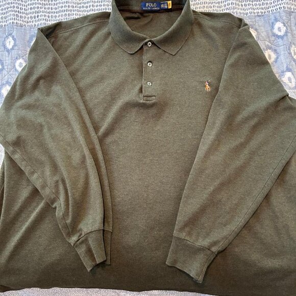 Soft Cotton Long-Sleeve Polo Shirt - Picture 1 of 5